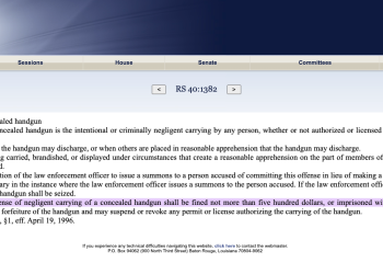 Are Police Using “Negligent Carrying of a Concealed Handgun” Law to Combat Unlicensed Carry Law